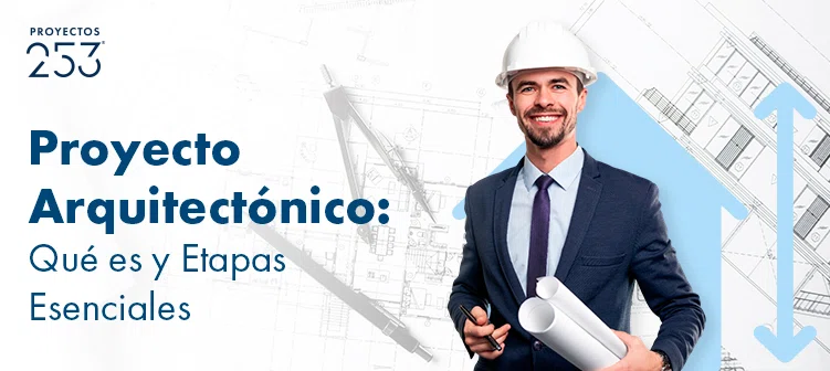 Arquitecto sosteniendo un conjunto de planos de un proyecto arquitectónico